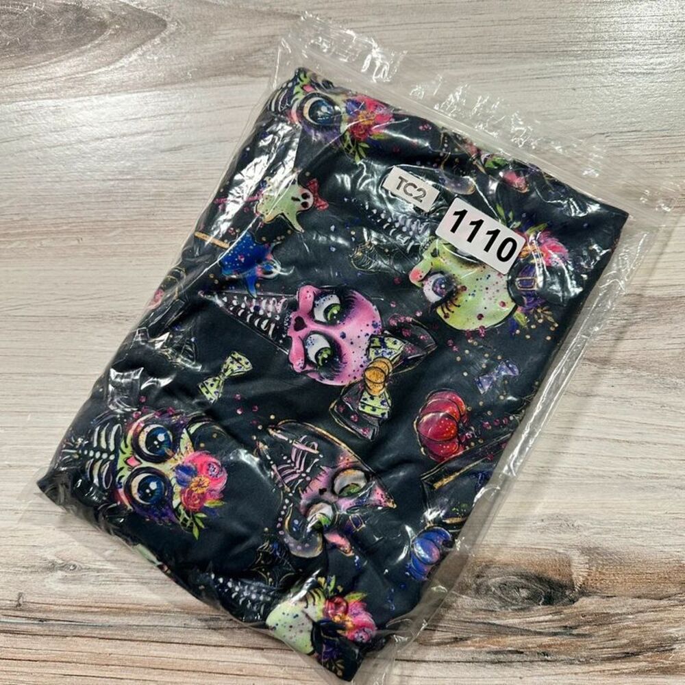 Unique Fun Skeleton Spooky Halloween Owl TC2 leggings - Picture 4 of 4